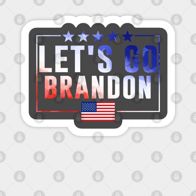 Let's Go Brandon Conservative US Flag FJB Anti Joe Biden Sticker by wonderws